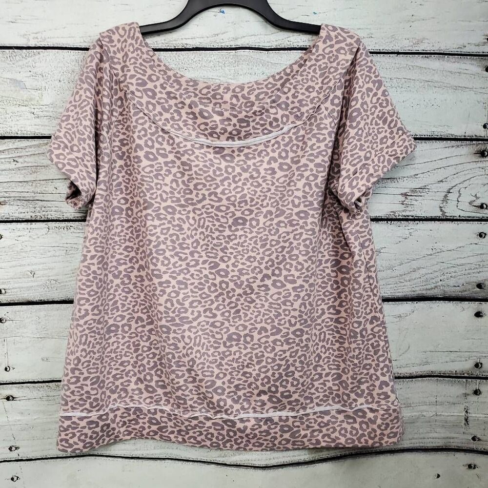Maurices 1x Plus Pink Animal print Sweater